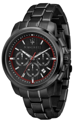 Maserati Successo 44mm Black Dial Black Steel Strap Watch For Men - R8873621014 Authentic Buy Shop Now