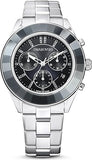 Swarovski Octea Lux Sport Chronograph Black Dial Silver Steel Strap Watch for Women - 5610520 Authentic Buy Shop Now