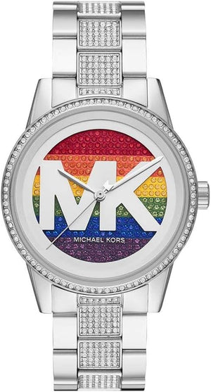 Michael Kors Ritz Pave Multicolored Dial Silver Steel Strap Watch for Women - MK6864 Authentic Buy Shop Now