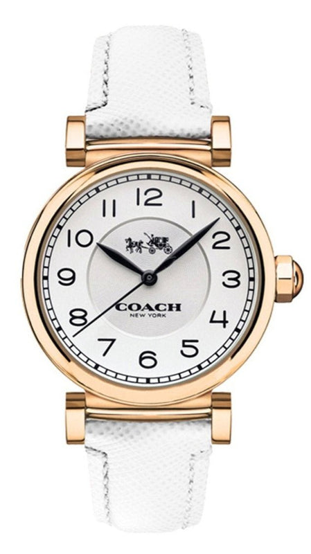 Coach Madison White Dial White Leather Strap Watch for Women - 14502408 Authentic Buy Shop Now