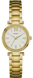 Guess Park Ave South Analog White Dial Gold Steel Strap Watch For Women - W0767L2 Authentic Buy Shop Now