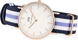 Daniel Wellington Classic Trinity White Dial Three Tone Nylon Strap Watch For Women - 0509DW Authentic Buy Shop Now