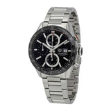Tag Heuer Carrera Automatic Chronograph Black Dial Silver Steel Strap Watch for Men - CBM2110.BA0651 Authentic Buy Shop Now