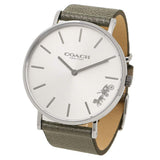 Coach Perry White Dial Grey Leather Strap Watch for Women - 14503155 Authentic Buy Shop Now