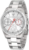 Maserati Competizione Chronograph White Dial Silver Steel Strap Watch For Men - R8853100017 Authentic Buy Shop Now