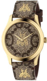 Gucci G Timeless Brown Dial Brown Leather Strap Watch For Men - YA1264068 Authentic Buy Shop Now