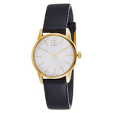 Calvin Klein City Silver Dial Black Leather Strap Watch For Women - K2G23520 Authentic Buy Shop Now