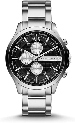 Armani Exchange Hampton Chronograph Black Dial Silver Steel Strap Watch For Men - AX2152 Authentic Buy Shop Now