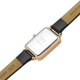 Daniel Wellington Quadro White Dial Black Leather Strap Watch For Women - DW00100434 Authentic Buy Shop Now