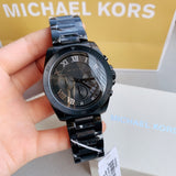 Michael Kors Brecken Chronograph Black Dial Black Steel Strap Watch For Men - MK8482 Authentic Buy Shop Now