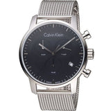 Calvin Klein City Chronograph Black Dial Silver Mesh Bracelet Watch for Men - K2G27121 Authentic Buy Shop Now