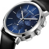 Calvin Klein Chronograph Blue Dial Black Leather Strap Watch for Men - K8Q371CN Authentic Buy Shop Now