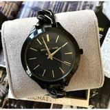 Michael Kors Slim Runway Black Dial Black Steel Strap Watch for Women - MK3317 Authentic Buy Shop Now
