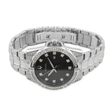 Bulova Crystal Collection Black Dial Silver Steel Strap Watch for Men - 96K104 Authentic Buy Shop Now