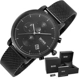 Hugo Boss Integrity Black Dial Black Mesh Bracelet Watch for Men - 1513813 Authentic Buy Shop Now