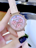 Swarovski Passage Chrono Pink Dial Pink Leather Strap Watch for Women - 5580352 Authentic Buy Shop Now