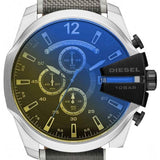 Diesel Mega Chief Chronograph Black Dial Grey Nylon Strap Watch For Men - DZ4523 Authentic Buy Shop Now