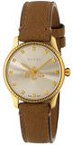 Gucci G Timeless Quartz Silver Dial Brown Leather Strap Watch For Women - YA1265022 Authentic Buy Shop Now