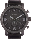Fossil Nate Chronograph Black Dial Black Leather Strap Watch for Men - JR1354 Authentic Buy Shop Now