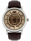 Emporio Armani Luigi Meccanico Brown Dial Brown Leather Strap Watch For Men - AR1982 Authentic Buy Shop Now