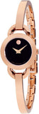 Movado Rondiro 22mm Black Dial Rose Gold Steel Strap Watch For Women - 0607065 Authentic Buy Shop Now