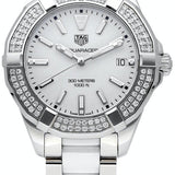 Tag Heuer Aquaracer Diamonds White Dial Two Tone Steel Strap Watch for Women - WAY131F.BA0914 Authentic Buy Shop Now
