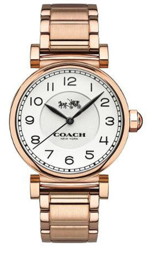 Coach Madison White Dial Rose Gold Steel Strap Watch for Women - 14502395 Authentic Buy Shop Now