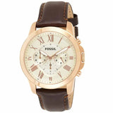 Fossil Grant Chronograph White Dial Brown Leather Strap Watch for Men - FS4991 Authentic Buy Shop Now