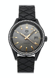 Tag Heuer Carrera Diamonds Anthracite Black Dial Black Leather Strap Watch for Women - WAR1115.FC6392 Authentic Buy Shop Now