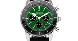 Breitling Superocean Heritage B01 Chronograph 44 Limited Edition Green Dial Black Mesh Bracelet Watch for Men - AB01621A1L1S1 Authentic Buy Shop Now