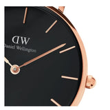 Daniel Wellington Classic Petite Dover Black Dial White NATO Strap Watch For Women - DW00100312 Authentic Buy Shop Now