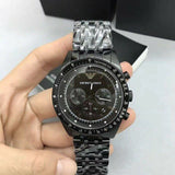 Emporio Armani Tazio Chronograph Black Dial Black Steel Strap Watch For Men - AR5989 Authentic Buy Shop Now