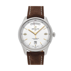 Breitling Premier Automatic Chronometer 40mm Silver Dial Mens Watch - A45340211G1X3 Authentic Buy Shop Now