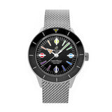 Breitling Superocean Heritage '57 Black Dial Silver Mesh Bracelet Watch for Men - A103701A1B1A1 Authentic Buy Shop Now