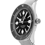Breitling Superocean Heritage '57 Black Dial Silver Mesh Bracelet Watch for Men - A10370121B1A1 Authentic Buy Shop Now