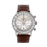 Breitling Navitimer B01 Chronograph 41 White Dial Brown Leather Strap Watch for Men - AB0139211G1P1 Authentic Buy Shop Now