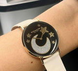 Coach Perry Black Dial White Leather Strap Watch for Women - 14503041 Authentic Buy Shop Now