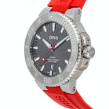 Oris Aquis Date Relief Grey Dial Red Rubber Strap Watch for Men - 0173377304153-0742466EB Authentic Buy Shop Now