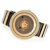 Versace V Metal Icon Gold Dial Black & Silver & Gold Strap Watch for Women - VLC020014 Authentic Buy Shop Now