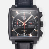 Tag Heuer Monaco Automatic Chronograph Black Dial Black Leather Strap Watch for Men - CBL2180.FC6497 Authentic Buy Shop Now