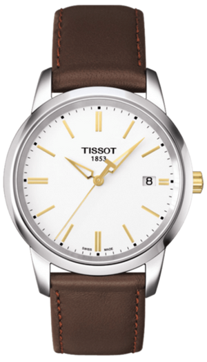 Tissot T Classic Dream White Dial Brown Leather Strap Watch for Men - T033.410.26.011.01 Authentic Buy Shop Now