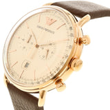 Emporio Armani Aviator Grey Dial Brown Leather Strap Watch For Men - AR11106 Authentic Buy Shop Now