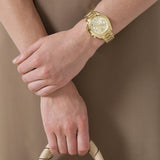 Michael Kors Bradshaw Chronograph Gold Dial Gold Steel Strap Watch For Women - MK5777 Authentic Buy Shop Now