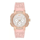 Michael Kors Sidney Multifunction White Dial Pink Silicone Strap Watch For Women - MK7222 Authentic Buy Shop Now