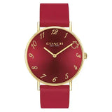 Coach Perry Red Dial Red Leather Strap Watch for Women - 14503722 Authentic Buy Shop Now