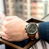 Fossil Goodwin Luggage Chronograph Black Dial Brown Leather Strap Watch for Men - FS5501 Authentic Buy Shop Now