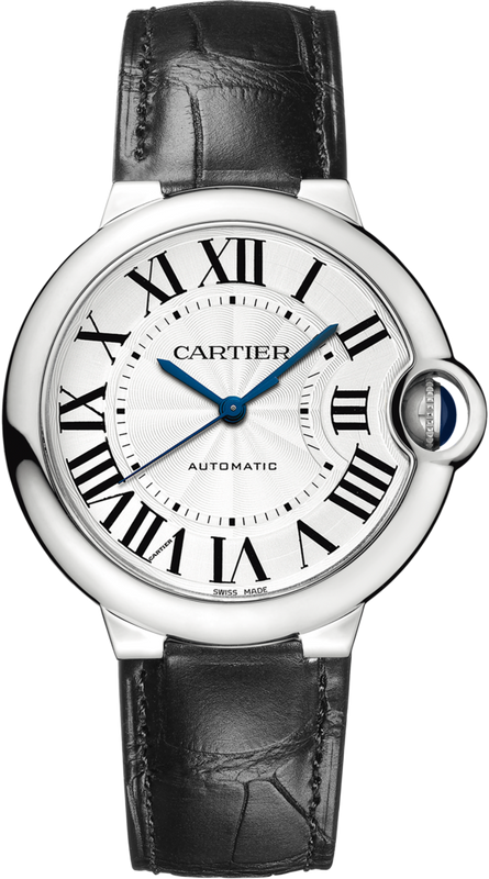 Cartier Ballon Bleu De Cartier Silver Dial Black Leather Strap Watch for Women - WSBB0028 Authentic Buy Shop Now