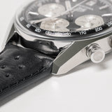 Tag Heuer Carrera Automatic Chronograph Black Dial Black Leather Strap Watch for Men - CBS2210.FC6534 Authentic Buy Shop Now