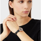 Emporio Armani Rosa Two Hand Black Dial Black Leather Strap Watch For Women - AR11493 Authentic Buy Shop Now