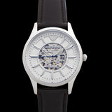 Emporio Armani Meccanico White Dial Brown Leather Strap Watch For Men - AR1946 Authentic Buy Shop Now